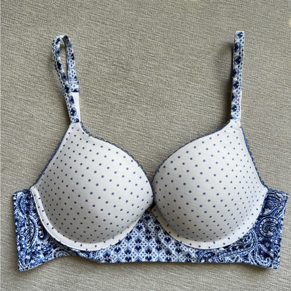 Blue bandana bra 34C